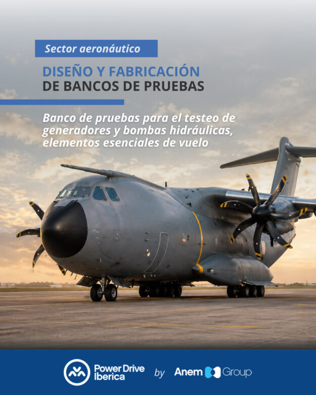 Banco de pruebas industrial diseñado por POWER DRIVE IBÉRICA para maquinaria rotativa de alta exigencia Banco de pruebas industrial diseñado por POWER DRIVE IBÉRICA para maquinaria rotativa de alta exigencia