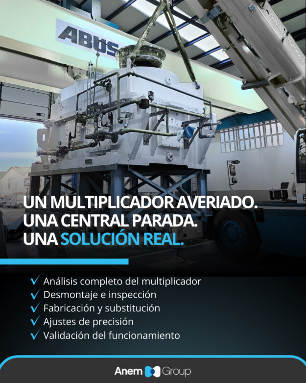 Reparación de multiplicador industrial en planta hidroeléctrica realizada por ANEM GROUP Reparación de multiplicador industrial en planta hidroeléctrica realizada por ANEM GROUP