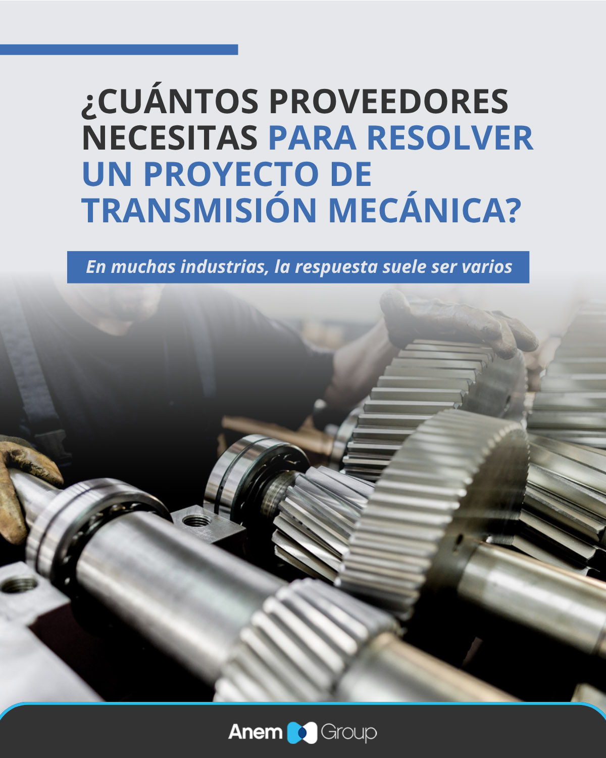 Equipo de ANEM GROUP desarrollando soluciones integrales de transmisión mecánica